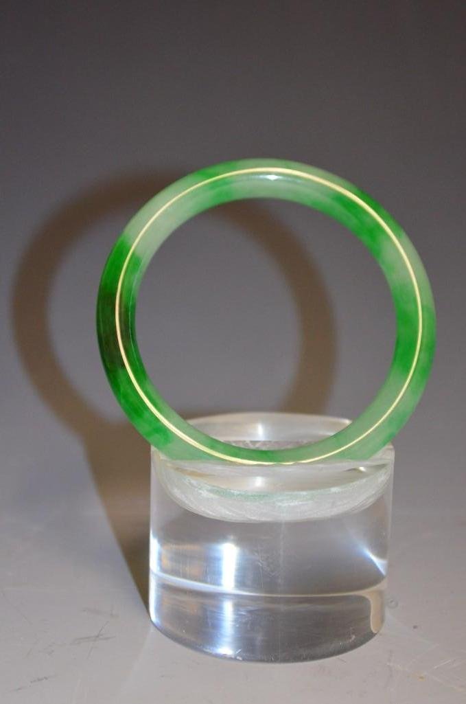 Chinese Jadeite Apple Green Bangle (1 of 9)