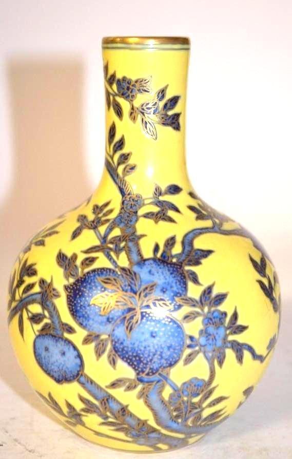 Chinese Yellow Ground Porcelain Peach Bloom Vase (1 of 5)