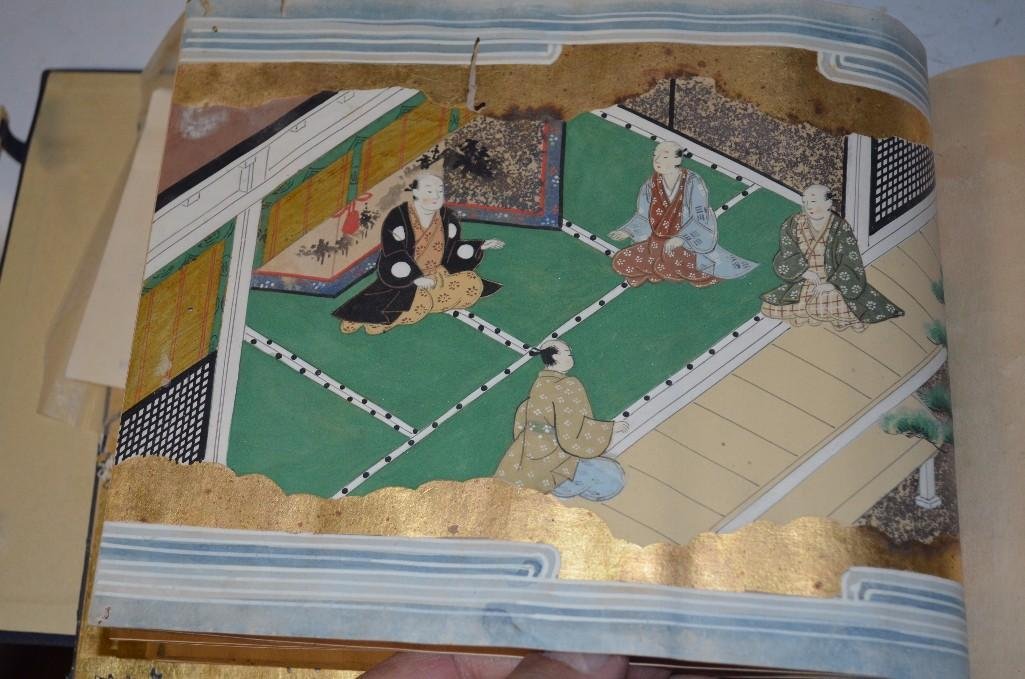 Antique Japanese Calligraphy, Miniature Painting Book (1 of 9)