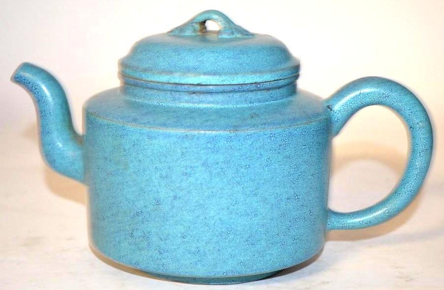 Chinese Torqouise Glaze glaze Red Pottery Teapot (1 of 6)