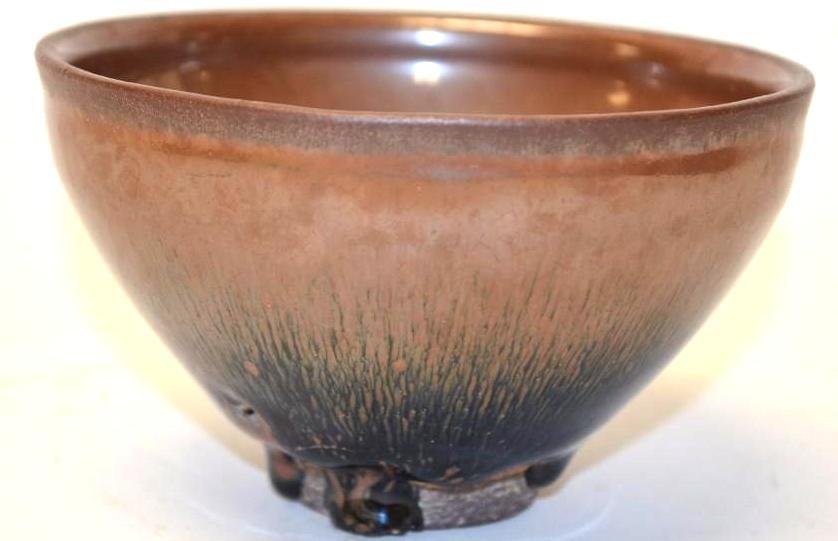 Chinese Hare Fur Glaze Bowl: Chinese Hare Fur Glaze Bowl With Inscription To the base; Diameter: 5 Inches
