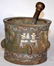 Antique Islamic Bronze & Silver Inlay Mortar & thistle - 7