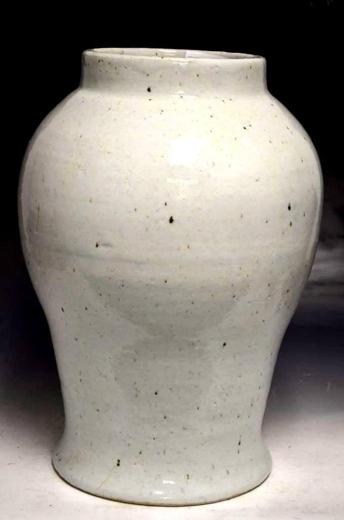 Large Antique Korean White Glaze Porcelain Vase (1 of 6)