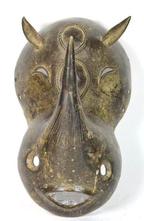 African Bronze Rhino Mask (1 of 5)