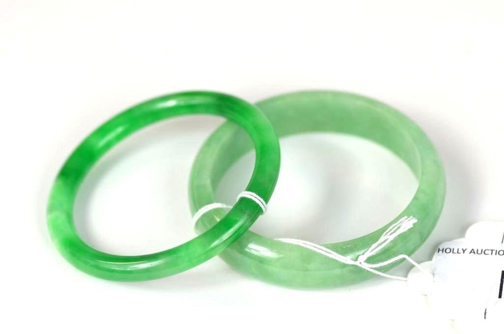 Two Apple Green Jadeite Bangle (1 of 10)