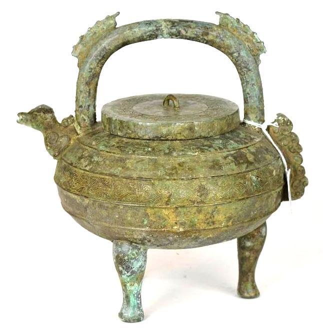 Chinese Bronze Tripod Kettle (1 of 8)
