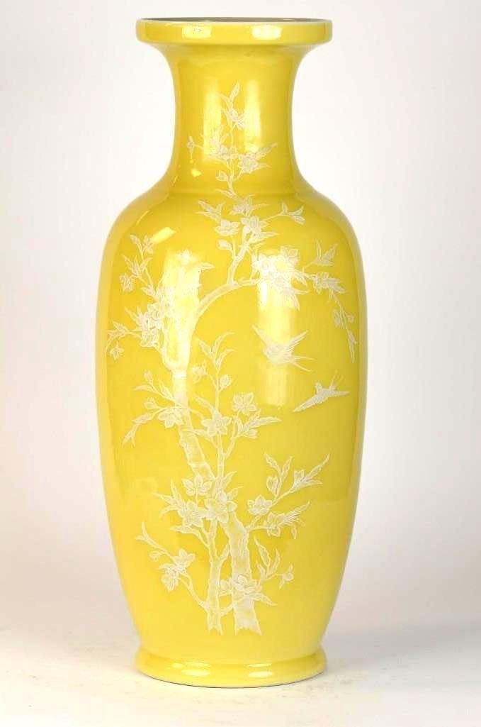 Large Chinese Yellow Glaze Porcelain Vase (1 of 10)