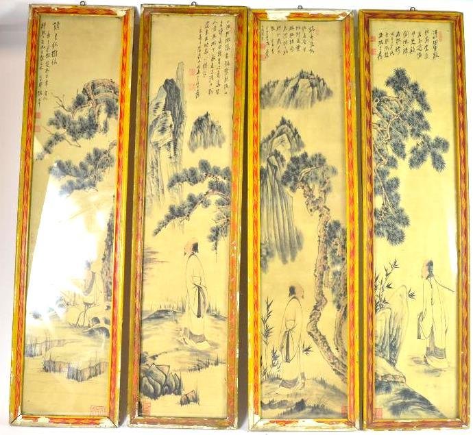Set of Four Chinese Framed Picture of  Landscapes (1 of 10)
