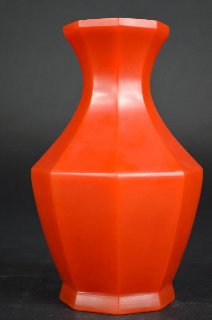 Chinese Peking Glass Red Vase (1 of 9)