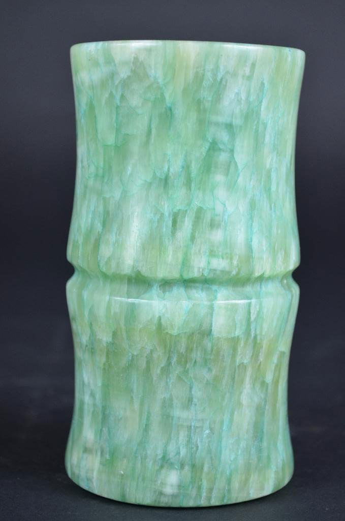Chinese Apple Green Stone Brush Pot (1 of 4)