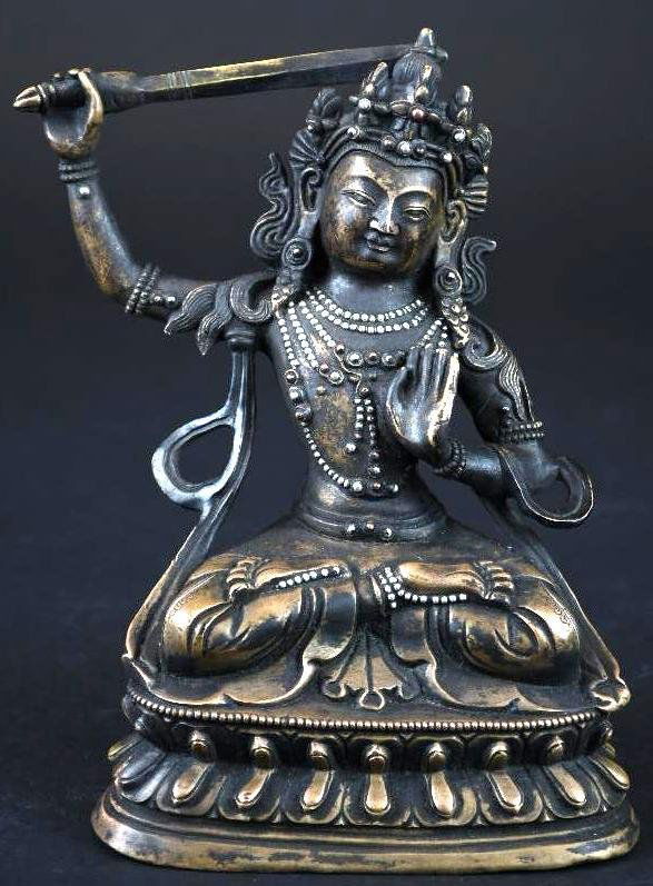 Chinese Silver Inlaid Bronze Seated Buddha (1 of 10)