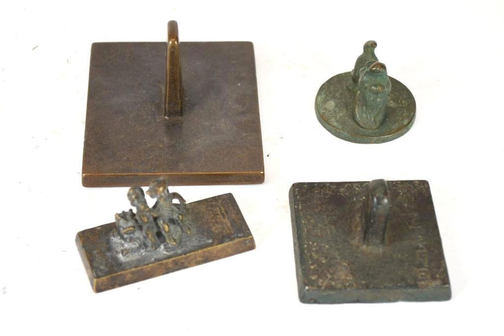 Lot of Four Chinese Bronze Stamp Seals (1 of 10)