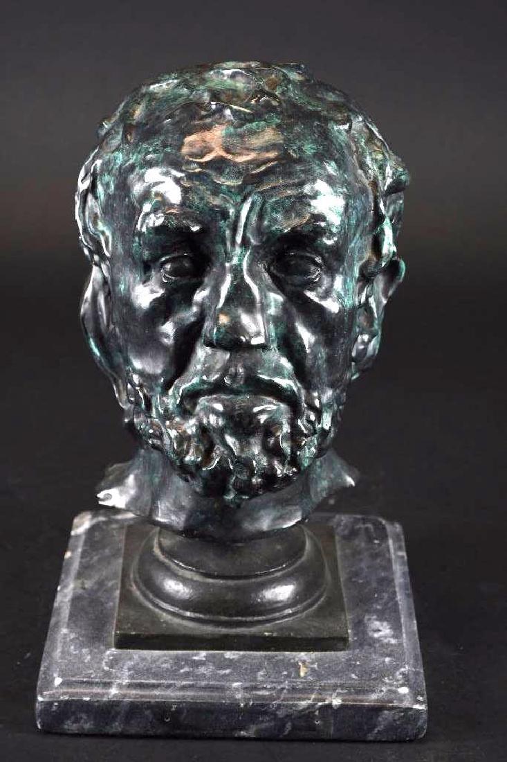 Bronze Statue After Auguste Rodin on Marble Base (1 of 7)