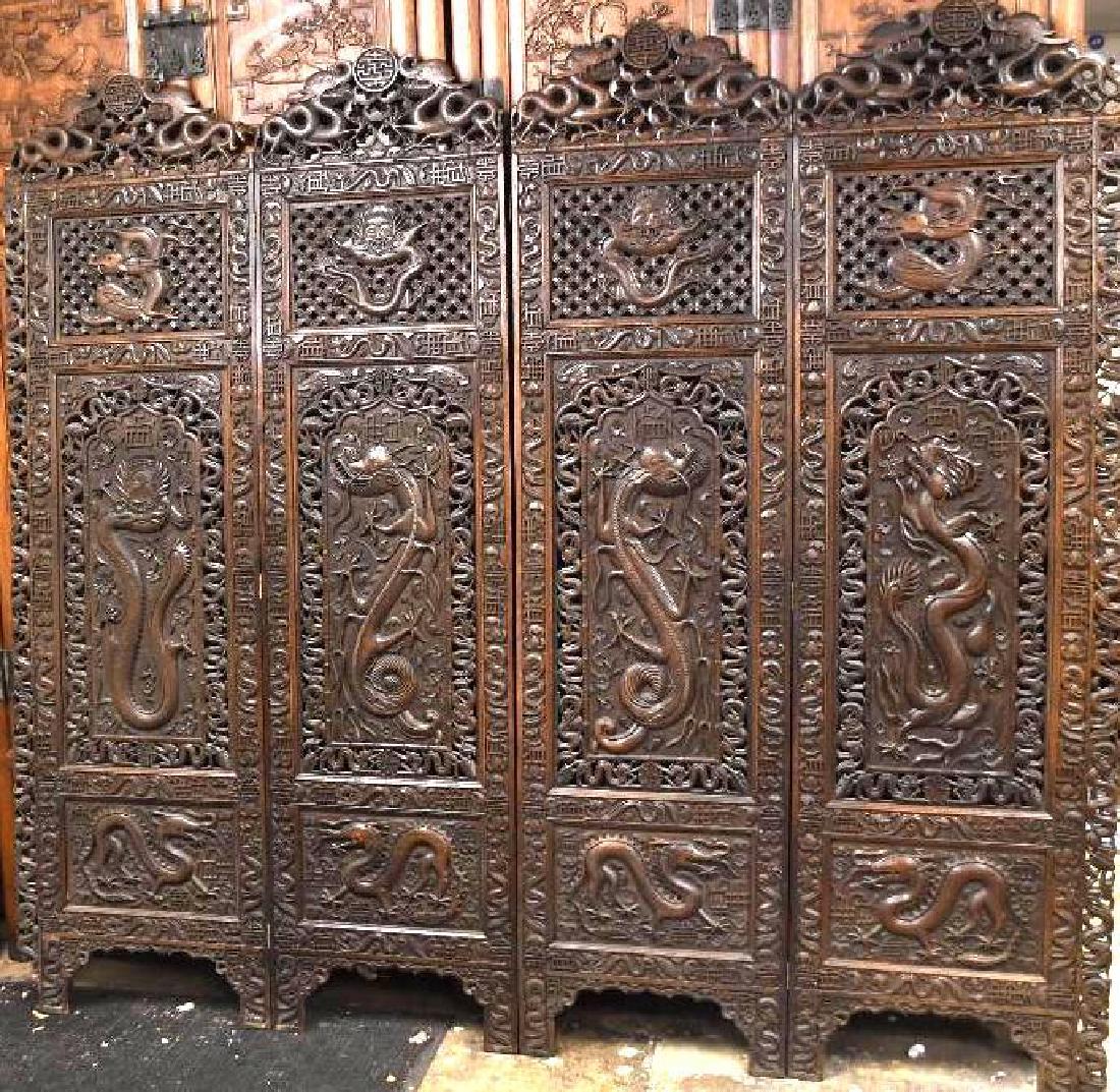 Chinese Hardwood Dragon Screen (1 of 7)