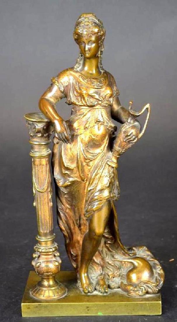 Antique French Bronze Neo Classical Standing Lady (1 of 5)