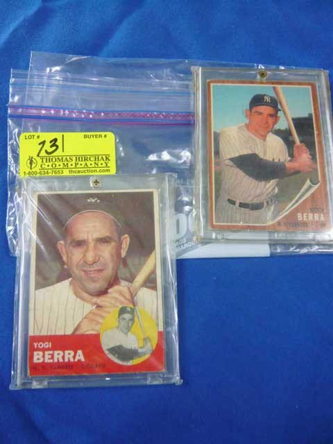 (2) Baseball Cards: 1963 Yogi Berra, 340;: (year ?)Yogi Berra 360;