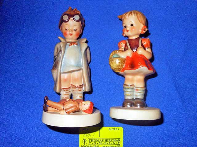 (2) Hummels: Doctor 4 3/4" 127 TMK2, 812-0 School: Girl 4 1/4" TMK 3