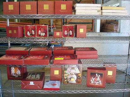 Lot of 36 New in Box Lenox "For the Holidays": items, inc.: Compote Servers, Candy Dishes, Nativities, Candle Lamps, etc.