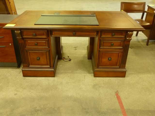 Double Pedestal Executive Desk with raised panels