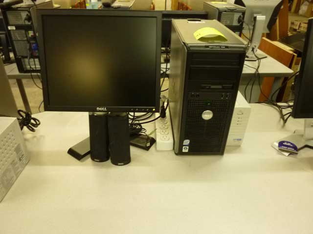 Dell Optiplex 755 Computer, w/flat panel monitor: & battery back-up (no keyboard)
