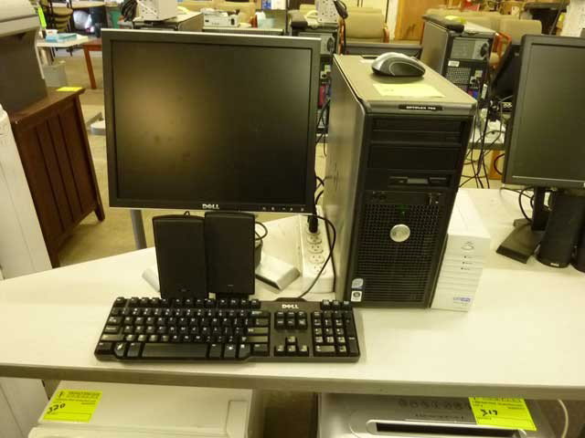 Dell Optiplex 755 Computer, w/flat panel monitor: & battery back-up