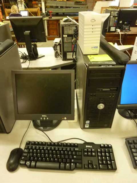 Dell Optiplex 755 Computer, with flat panel: monitor and battery back-up & Keyboard