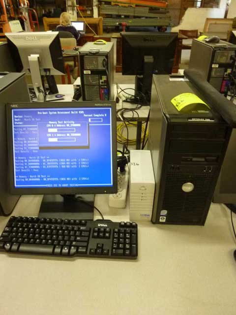 Dell Optiplex 755 Computer, with flat panel: monitor and battery back-up & Keyboard