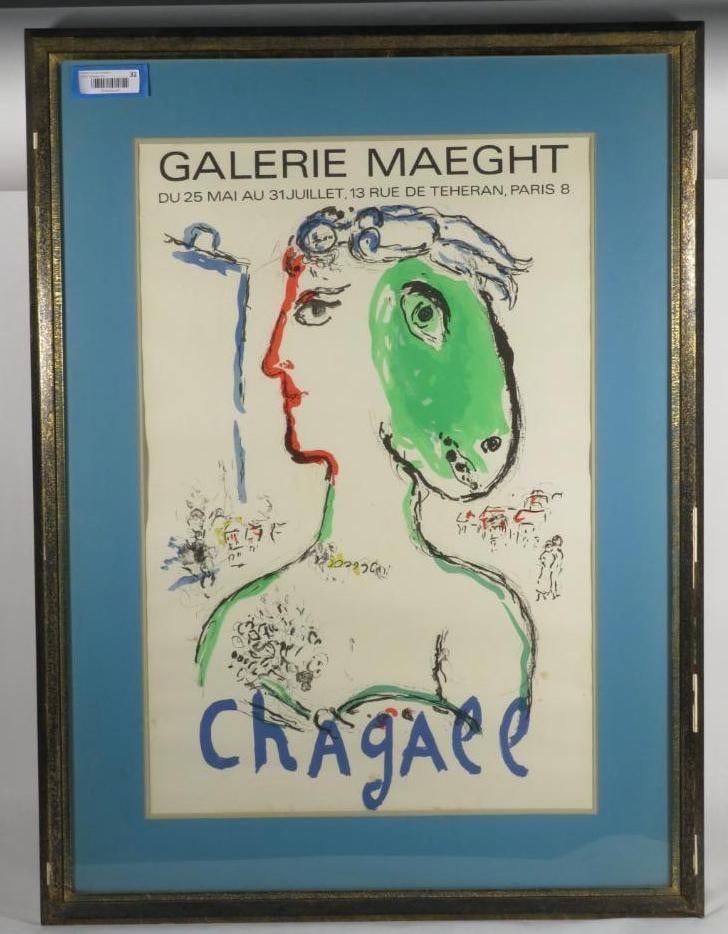 Marc Chagall Gallery Poster: Galerie Maeght, 30"x19.5"