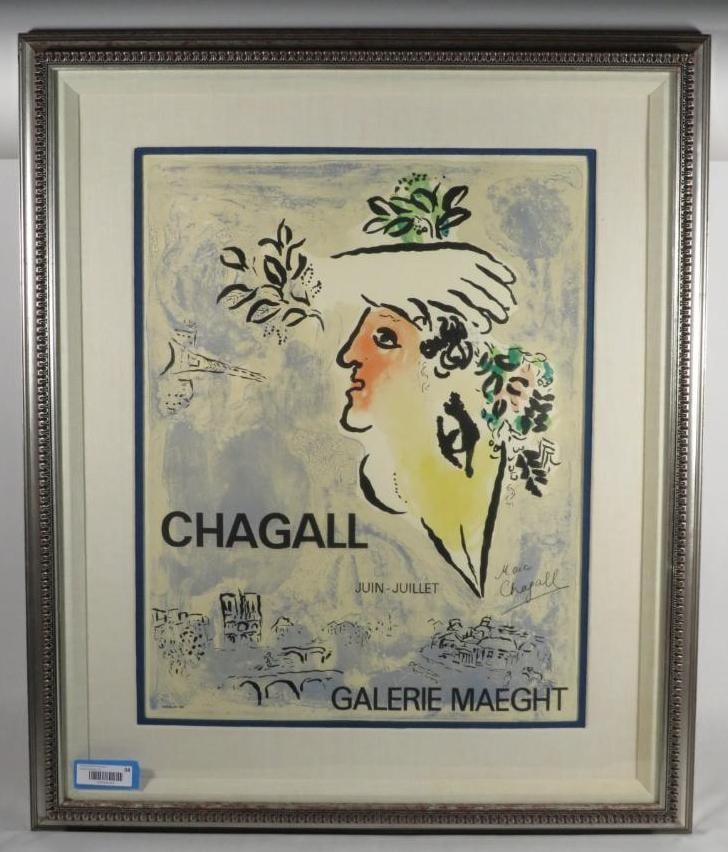 Marc Chagall Gallery Poster: Galerie Maeght, 27"x20.5" approx.