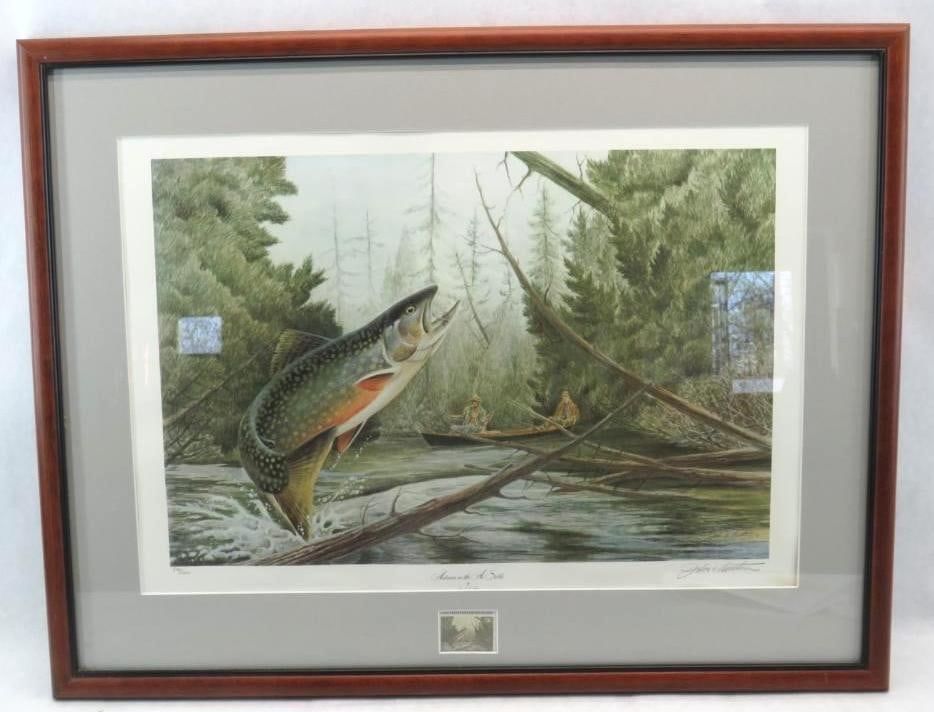 Trout Limited Edition Print: 894/1000, Autumn on the Sable, John Ruthven, 21"x 14"