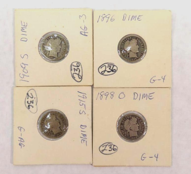(4) Barber Dimes (1 of 10)