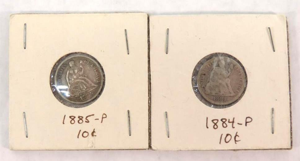 (2) Liberty Seated Dimes (1 of 5)