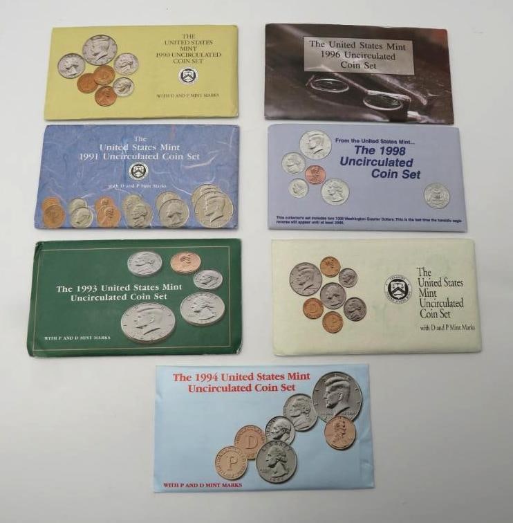 (7) U.S. Mint Uncirculated Coins Sets (1 of 19)