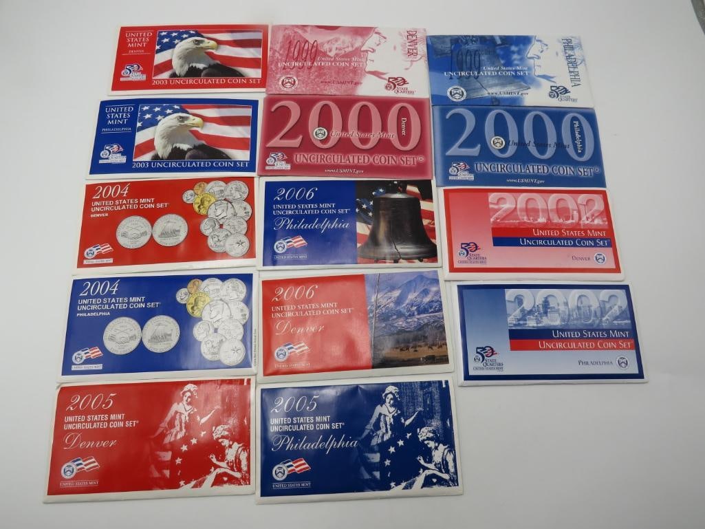 (14) U.S. Mint Uncirculated Coins Sets & State Quarters (1 of 20)