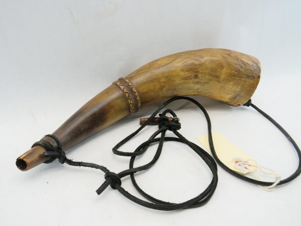 Antique Powder Horn: 12.75" in length
