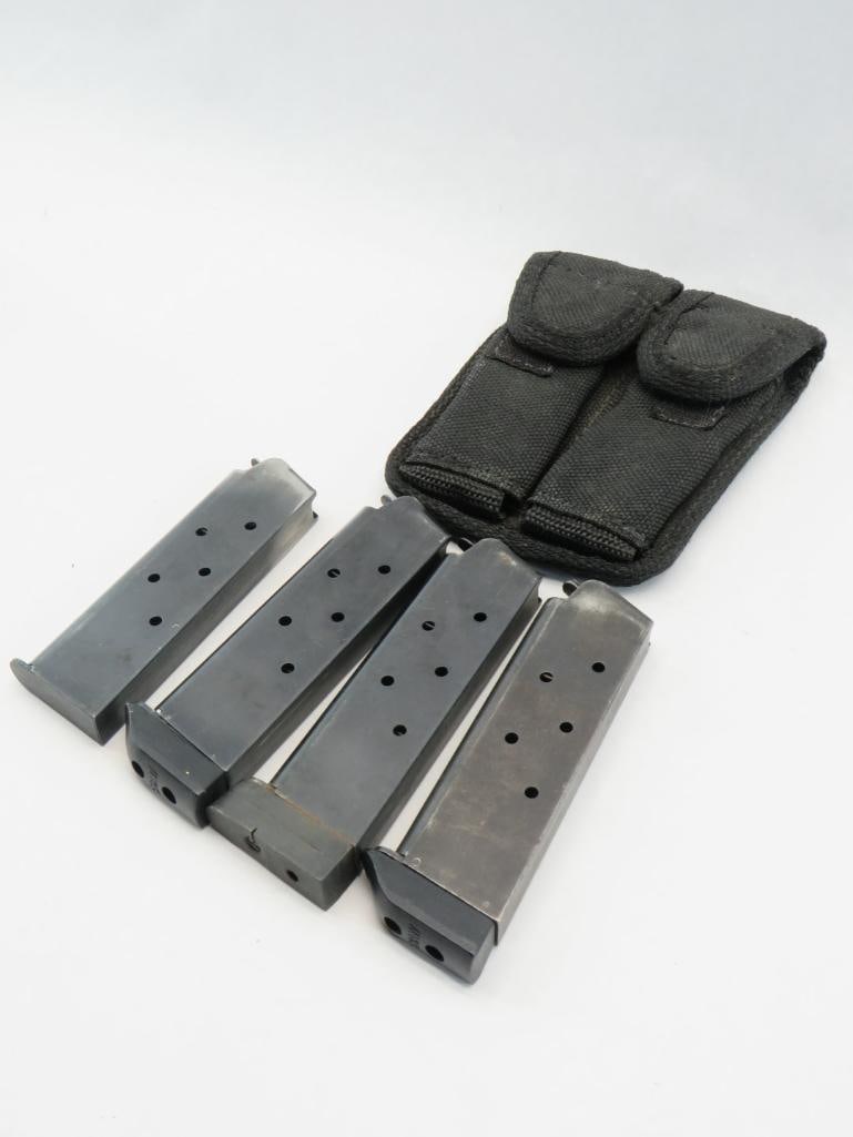 (4) 1911 .45 ACP Magazines and a Pouch (1 of 3)