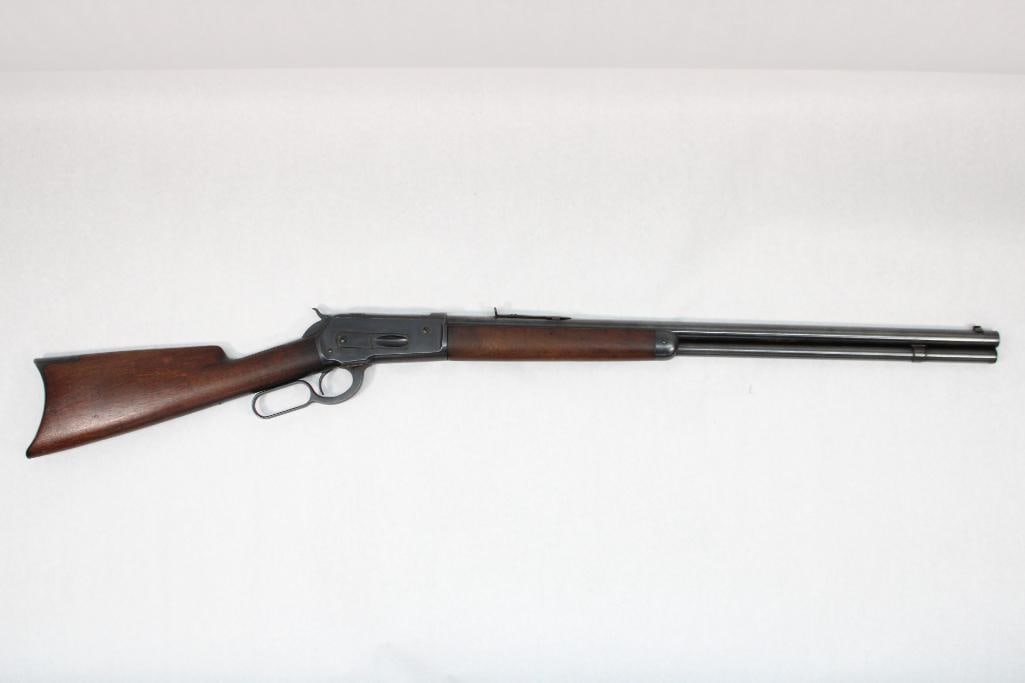 Winchester Model 1886 Lever Action Rifle: s.n. 44440, .38-56, 26" round barrel, older reblue, ca.1890, Antique.