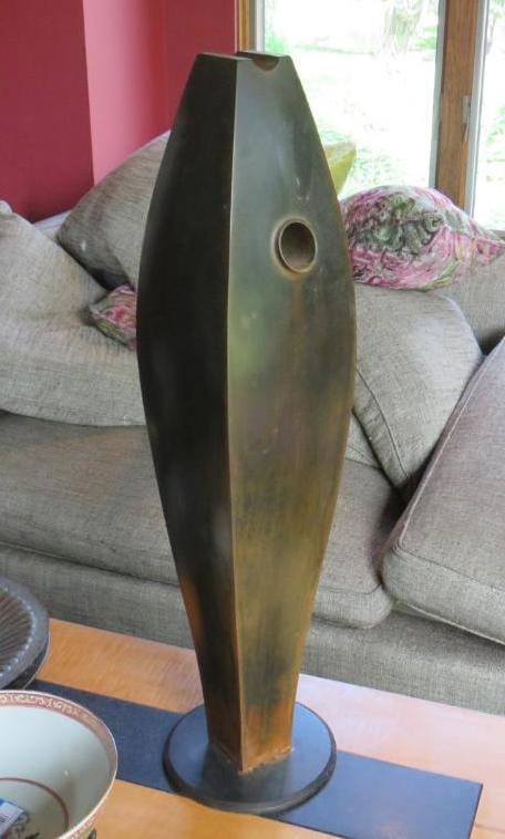 "Swollen Vessel" Steel Sculpture by James Knittle: 30"x8"x8"; Morrisville VT Artist
