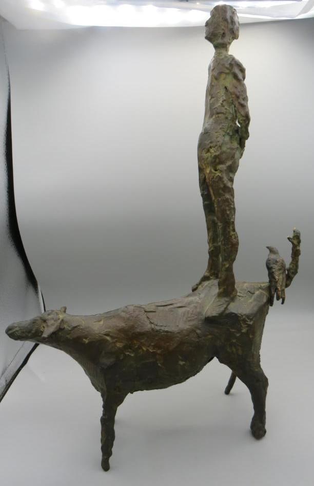 Peter Woytuk Bronze "Man on Cow", 5/8 (1 of 14)