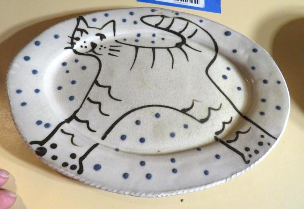 Stephen Kilborn Handmade Ceramic Cat Platter (1 of 2)