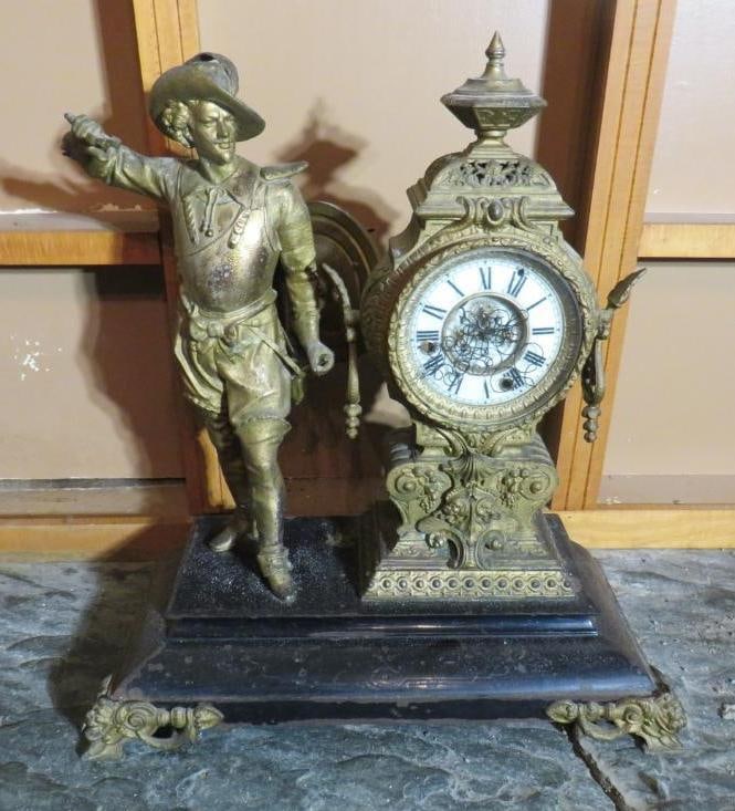 Ansonia Figural Don Caesar Mantle Clock (1 of 9)