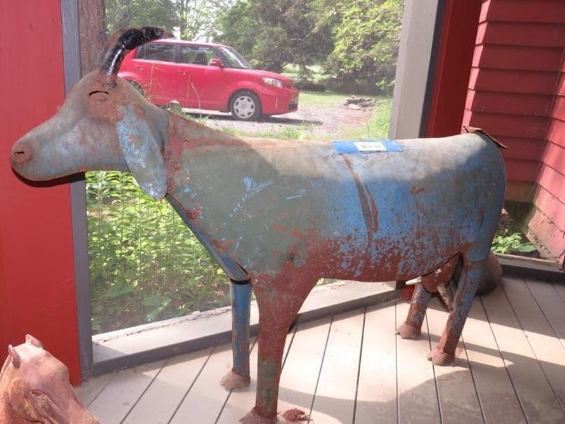 Painted Sheet Steel Goat Sculpture (1 of 7)