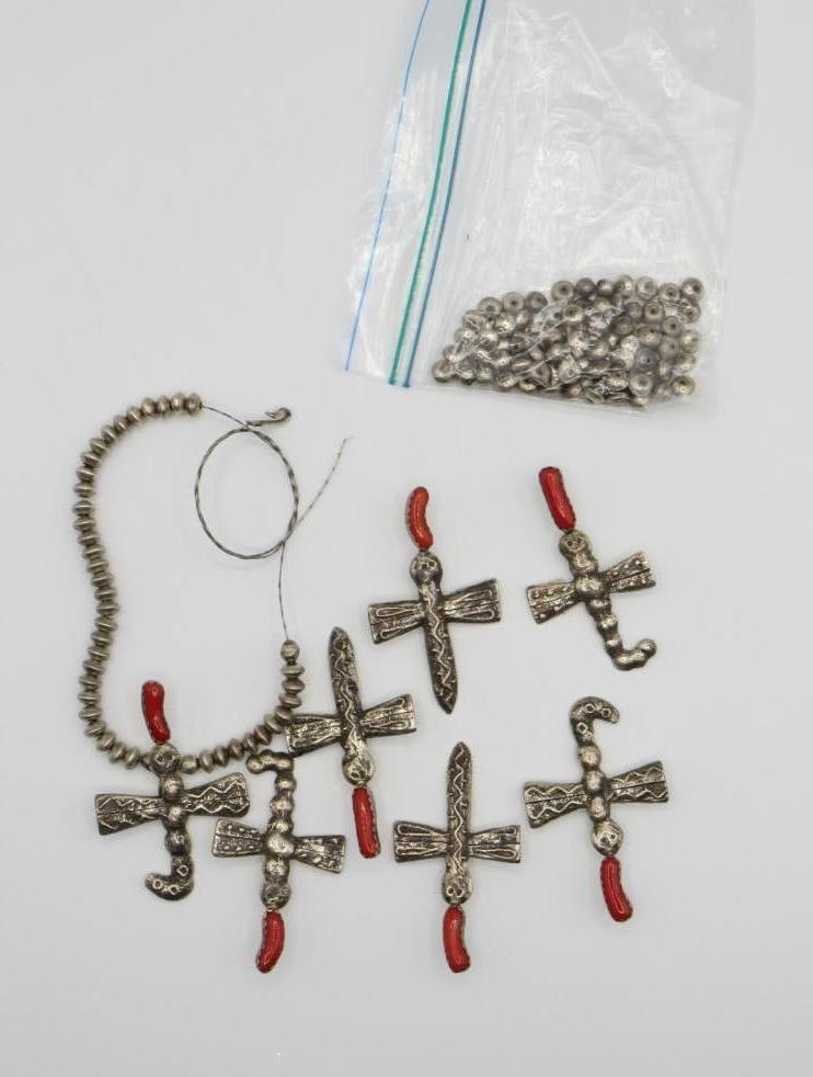 Sterling Silver & Coral Dragonfly Necklace (1 of 8)