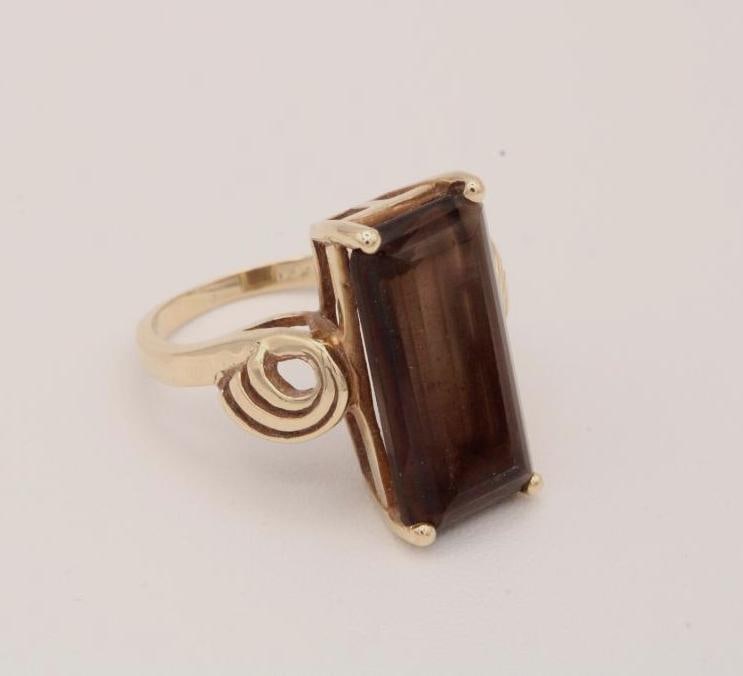 14K Yellow Gold and Smokey Topaz Ring (1 of 11)