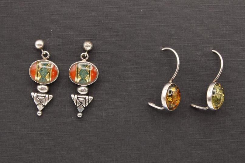 (2) Pairs of Sterling Silver and Stone Earrings (1 of 5)