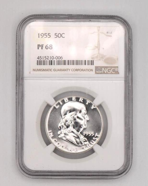 1955 U.S. Franklin Half Dollar (1 of 8)