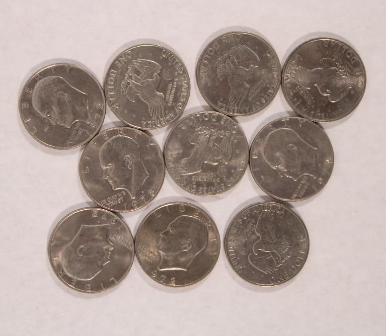 (10) U.S. Eisenhower Dollars (1 of 4)