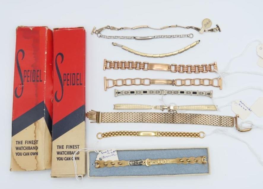 (12) Vintage Gold Filled Ladies Wrist Watch Bands:  