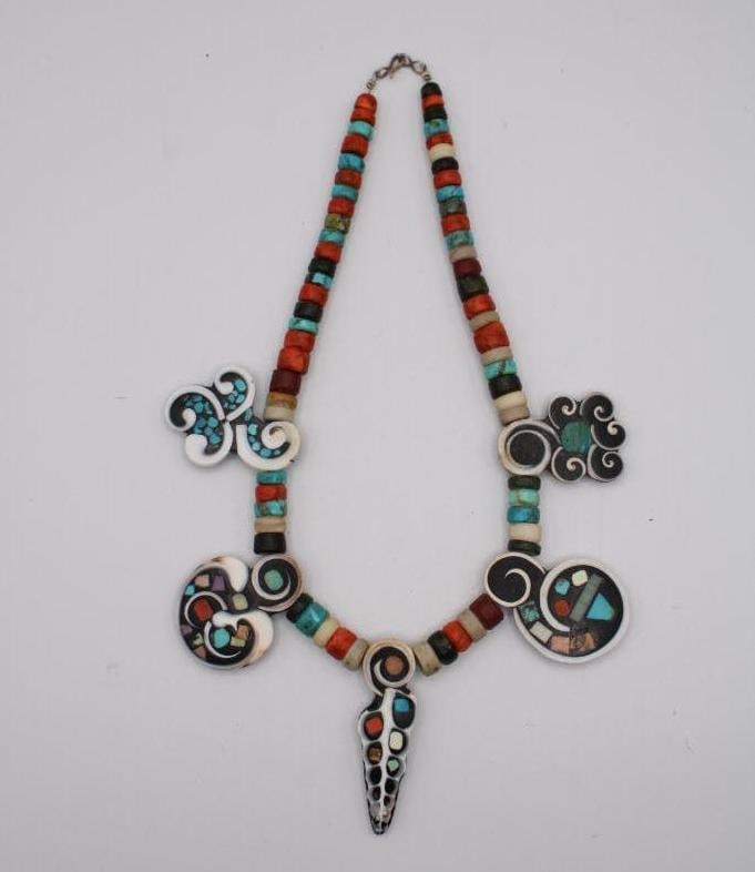 Mary Louise Tafoya Mosaic 5 Pendant Necklace (1 of 11)