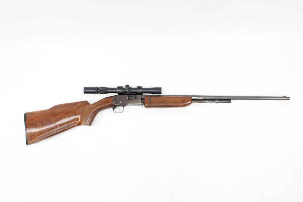 Remington Model 12 Slide Action Rifle: s.n.. 590366, .22 LR, barrel and stocks replaced, with 3-7X20 scope. C&R (24-0429)